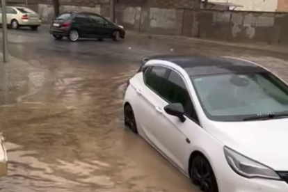 Inundacions al barri de Sant Salvador per les fortes pluges.