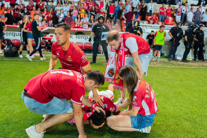Imágenes posteriores al partido del Nàstic contra el Málaga
