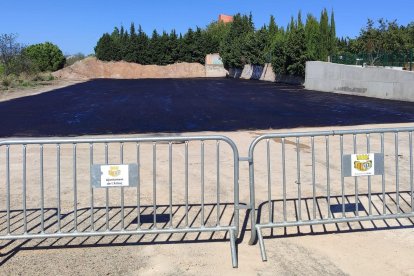 Imatge de les actuacions al pàrquing de l'escola Sant Julià de l'Arboç.