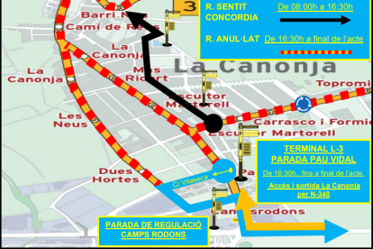 Imatge del recorregut alternatiu proposat per l'EMT.