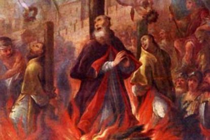 Imagen de una pintura que representa el Martirio de Sant Fructuós.