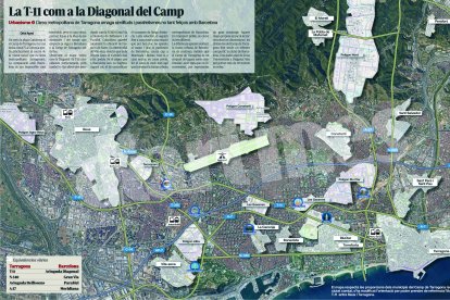 La T-11 com a la Diagonal del Camp.