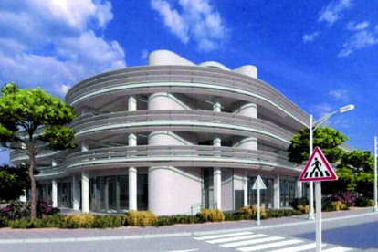 Imatge virtual de l’aparcament amb centre comercial projectat a l’avinguda Carles Buïgas.