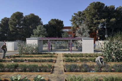 Imatge virtual del projecte d'horts urbans del carrer d'Astorga.