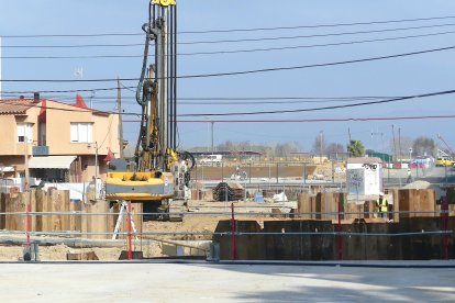 Imatge d’arxiu de les obres de canalització soterrada del barranc de Barenys