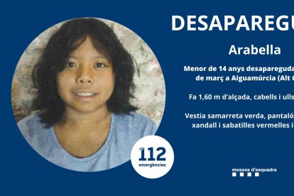 Imatge de la menor desapareguda difosa per les xarxes.