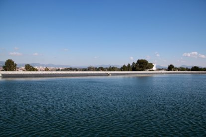 La bassa de la nova xarxa de reg de Valls.