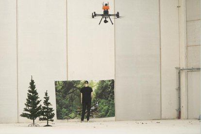 Imatge de la demostració del dron d'i2CAT.