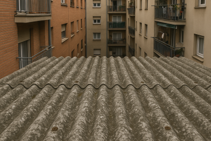 Imatge d'una coberta d'amiant.