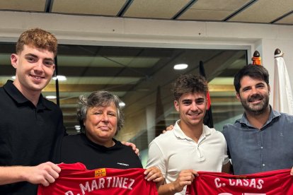 A l’esquerra, Pol Martínez, la presidenta Mònica Balsells, Carles Casas i el gerent Ramon Margalef.