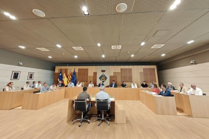 Imatge del ple municipal celebrat ahir.