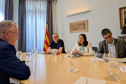 Pere Granados reunit amb Núria Parlon i Josep Lluís Trapero.
