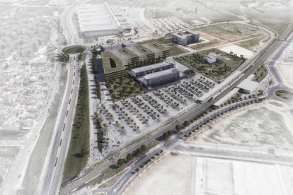 Imatge virtual de com seria la nova facultat al campus Bellissens segons l’estudi previ.