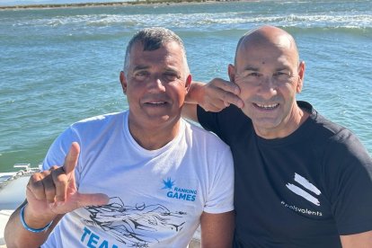 Els nedadors Joan Carlos Adell i Jordi Cervera.