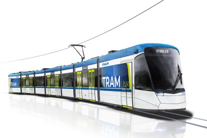Imatge virtual del model de tramvia que fabricarà Stadler pel TramCamp.