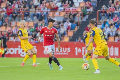 El capità, Óscar Sanz, durant un partit d’aquesta temporada.
