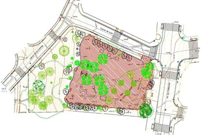 Plànol del projecte executiu per a l’arranjament del parc de la Font de la Mina.  El parc ja va ser objecte de diverses intervencions els anys 2010 i 2020.