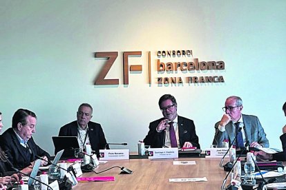 Imatge de la reunió del Consell Executiu del Barcelona Centre Logístic d’ahir.