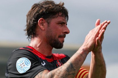 Xavi Molina després del duel contra l'Atlètic Balears.