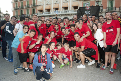 Celebració dels carrers de la ciutat de Reus de l'ascens del CF Reus Deportiu a Segona A, el 2 de juny de 2016