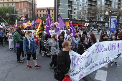 Poc seguiment durant la manifestació d'aquesta tarda a Tarragona