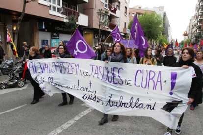 Poc seguiment durant la manifestació d'aquesta tarda a Tarragona