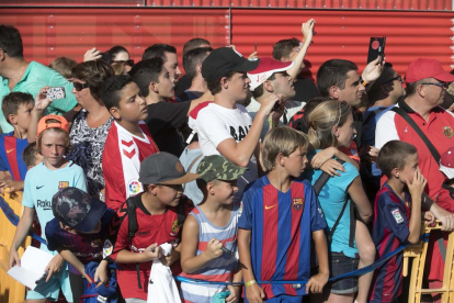 Imatges del partit que ha enfrontat el Nàstic amb el FC Barcelona al Nou Estadi