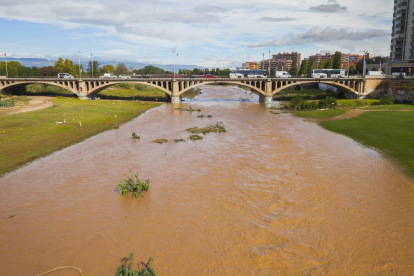 El riu Francolí augmenta el seu cabal a causa de la pluja