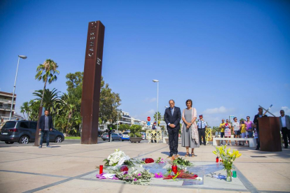 Imatges de l'homenatge a les víctimes del 18-A, al qual hi ha assistit el President de la Generalitat, Quim Torra
