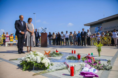 Imatges de l'homenatge a les víctimes del 18-A, al qual hi ha assistit el President de la Generalitat, Quim Torra