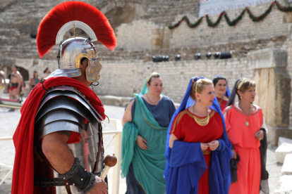 Imatges de la lluita de gladiadors de Tarraco Viva.