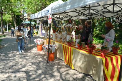 Reus ha celebrat Sant Jordi amb les parades de llibres i de roses al parc de Sant Jordi. S'ha generat una llarga cua per accedir que donava la volta a l'accés al parc. Els visitants rebien un número per estar un temps marcat dins el recinte.