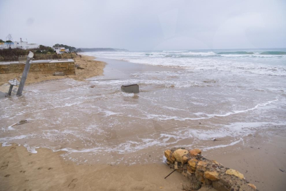 Les polatges de la ciutat de Tarragona desapareixen a causa del temporal Filomena del gener de 2021
