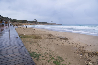 Les platges de la ciutat de Tarragona desapareixen a causa del temporal Filomena del gener de 2021
