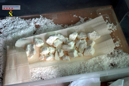 La cocaína decomisada en un piso de Tarragona en una operación conjunta de Mossos y Guardia Civil.