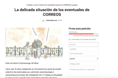 Una tarraconense inicia una campaña en Change.org para modificar los 'contratos eventuales' de Correos