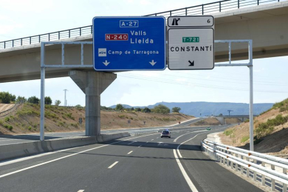 Tram de l'A-27 entre Tarragona i Valls en funcionament.