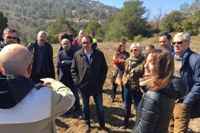 El conseller de Territori i Sostenibilitat, Josep Rull, visita el Parc Natural de la Serra de Montsant. Imatge del 13 de març de 2016.