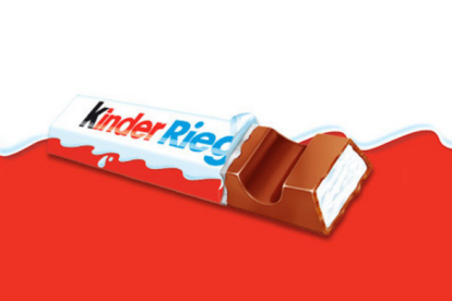 La xocolata Kinder Riegel de la marca italiana Ferrero és una de les perilloses, segons l'empresa alemanya.