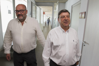 El máximo accionista y Consejero Delegado del CF Reus, Joan Oliver, y el presidente, Xavier Llastarri.