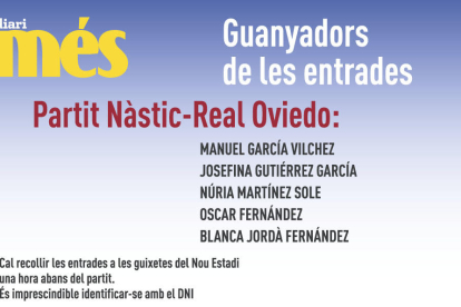 Consulta els guanyadors de les entrades pel Nàstic - Oviedo