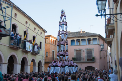 4de9 folrat dels Xiquets de Tarragona a la Diada de les Cultures.