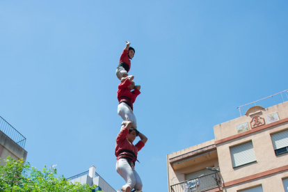 Pilar de 6 dels Castellers de Barcelona a la diada de la Verge del Carme.