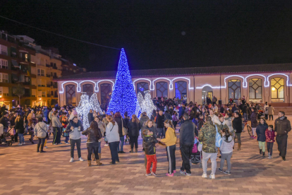 Imatge de l'encesa de llums i de l'arbre de Nadal a Constantí.