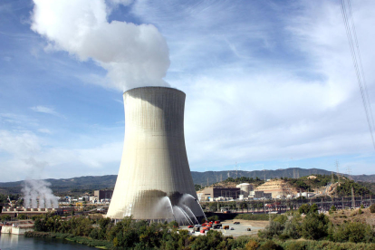 Imatge d'arxiu de la central nuclear d'Ascó durant unes maniobres dels serveis d'emergència.