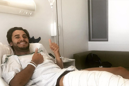 El portuguès de 22 anys es recupera del trencament de menisc sofert l'últim dia de l'stage de Rialp.