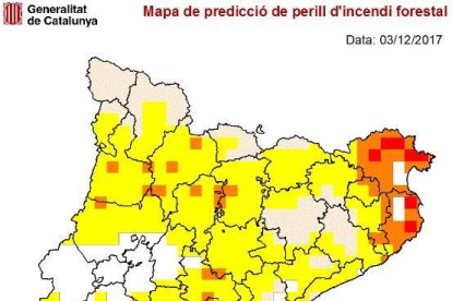Mapa del risc d'incendi.