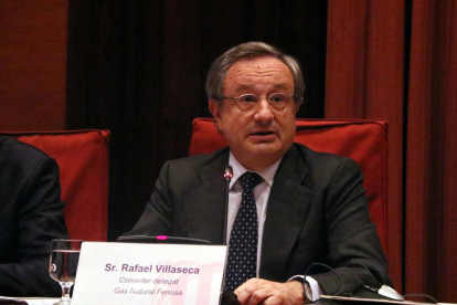 El consejero delegado de Gas Natural Fenosa, Rafael Villaseca, en un momento de la intervención parlamentaria.