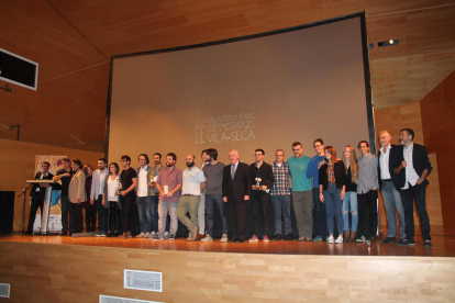 Els premiats, a l'Auditori Josep Carreras.