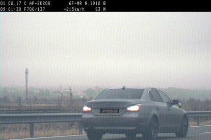 Imatge del conductor de Pamplona que va ser 'caçat' a 215km/h al Pla de Santa Maria.